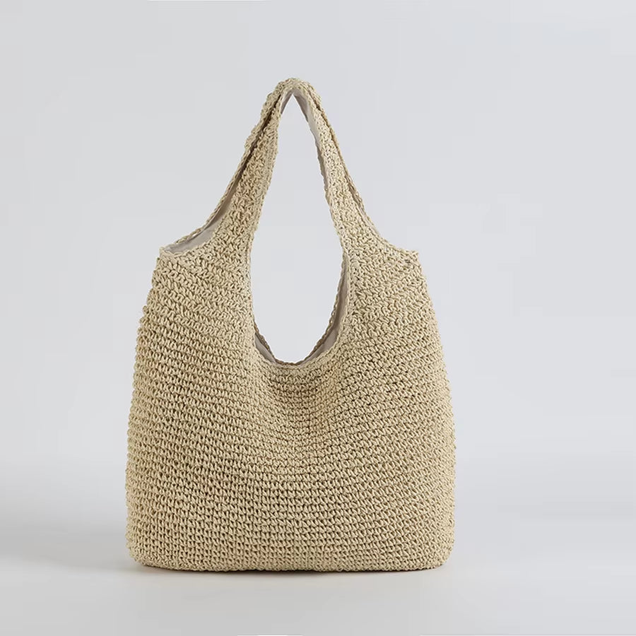 2023 Fashion Rattan Women Shoulder Bags Wikcer Woven Female Handbags Large Capacity Summer Beach Straw Bags Casual Tote Purses