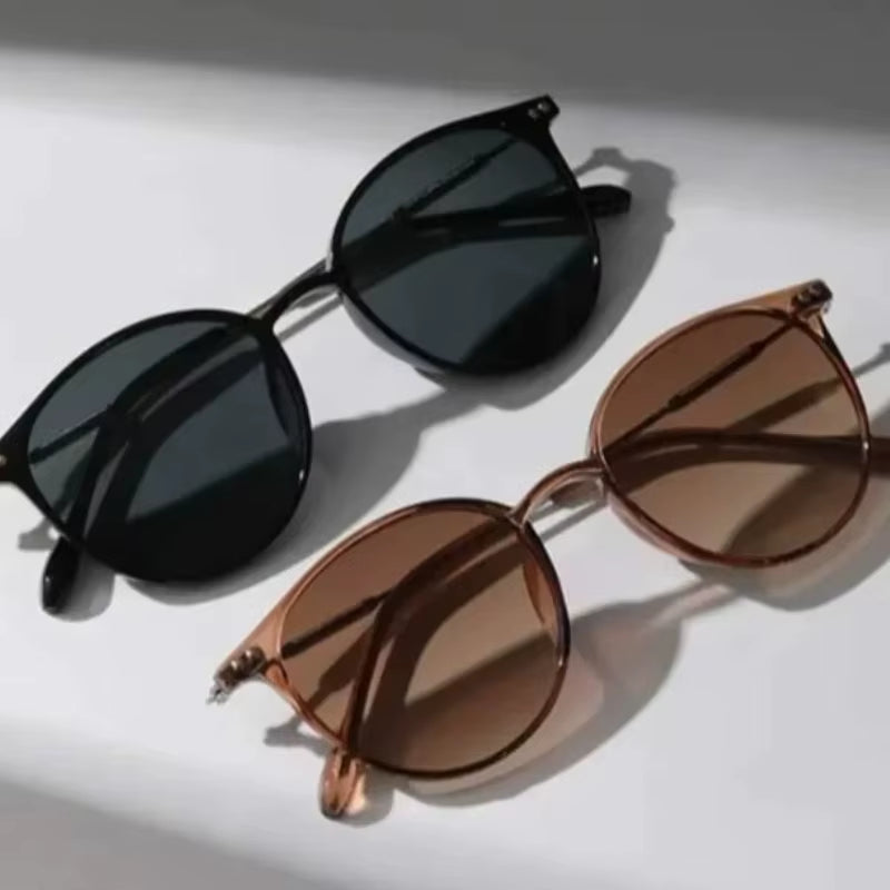 2PCS Women Cute Skinny Cat Eye Eyewear Men Vintage Narrow Cateye Sunglasses Fashionable Glasses